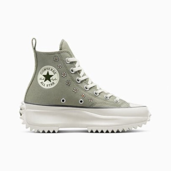 CONVERSE Run Star Hike Platform Floral Embroidery Lgt Field Surplus/Egret W11.5 - Picture 3 of 10